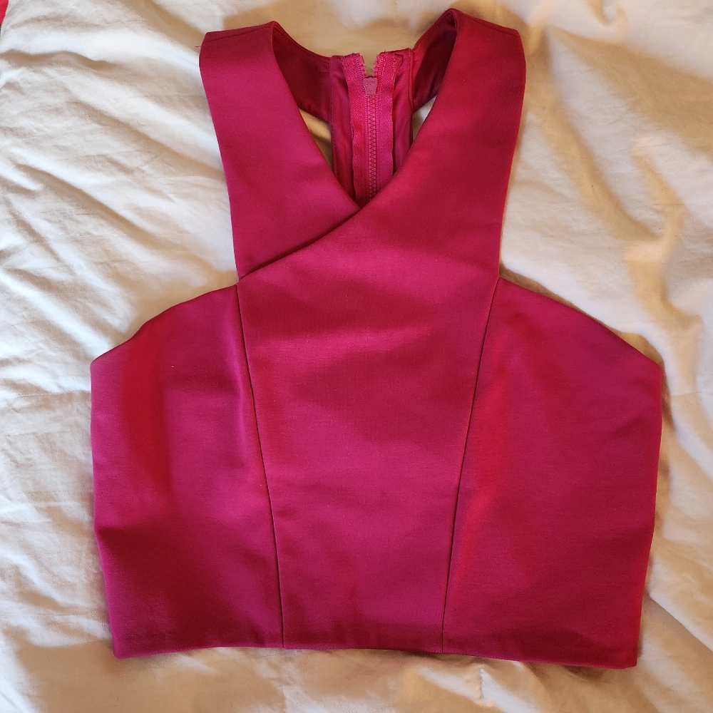 Express set  ponte top & pencil skirt hot pink size  S/4 nwot